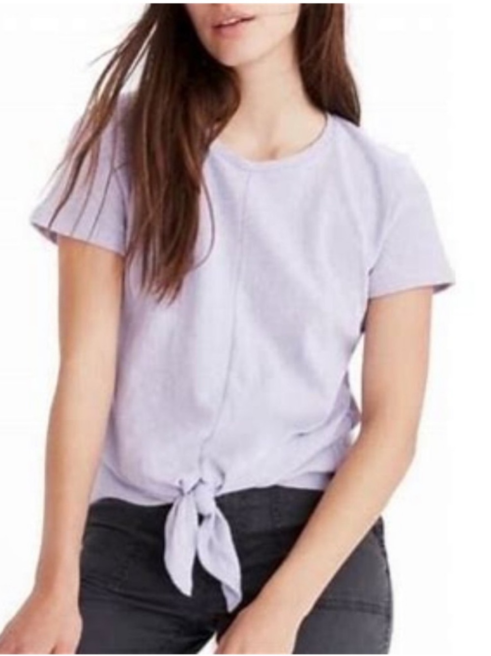 Madewell Texture & Thread Lavender Tie-Front Top